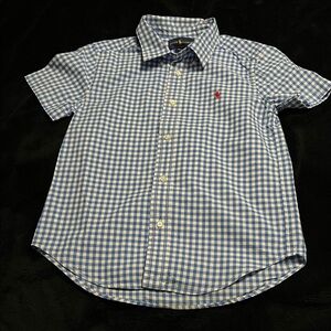 Polo by Ralph Lauren Blue and White Checkered Kids Shirt